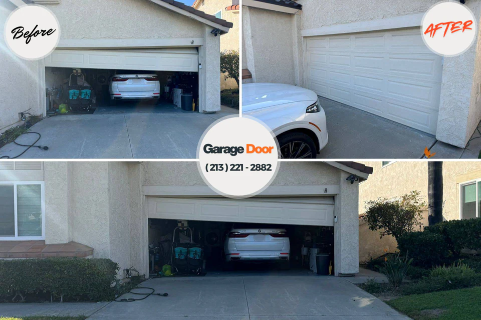 Before and after: garage door repair Adair Village, OR